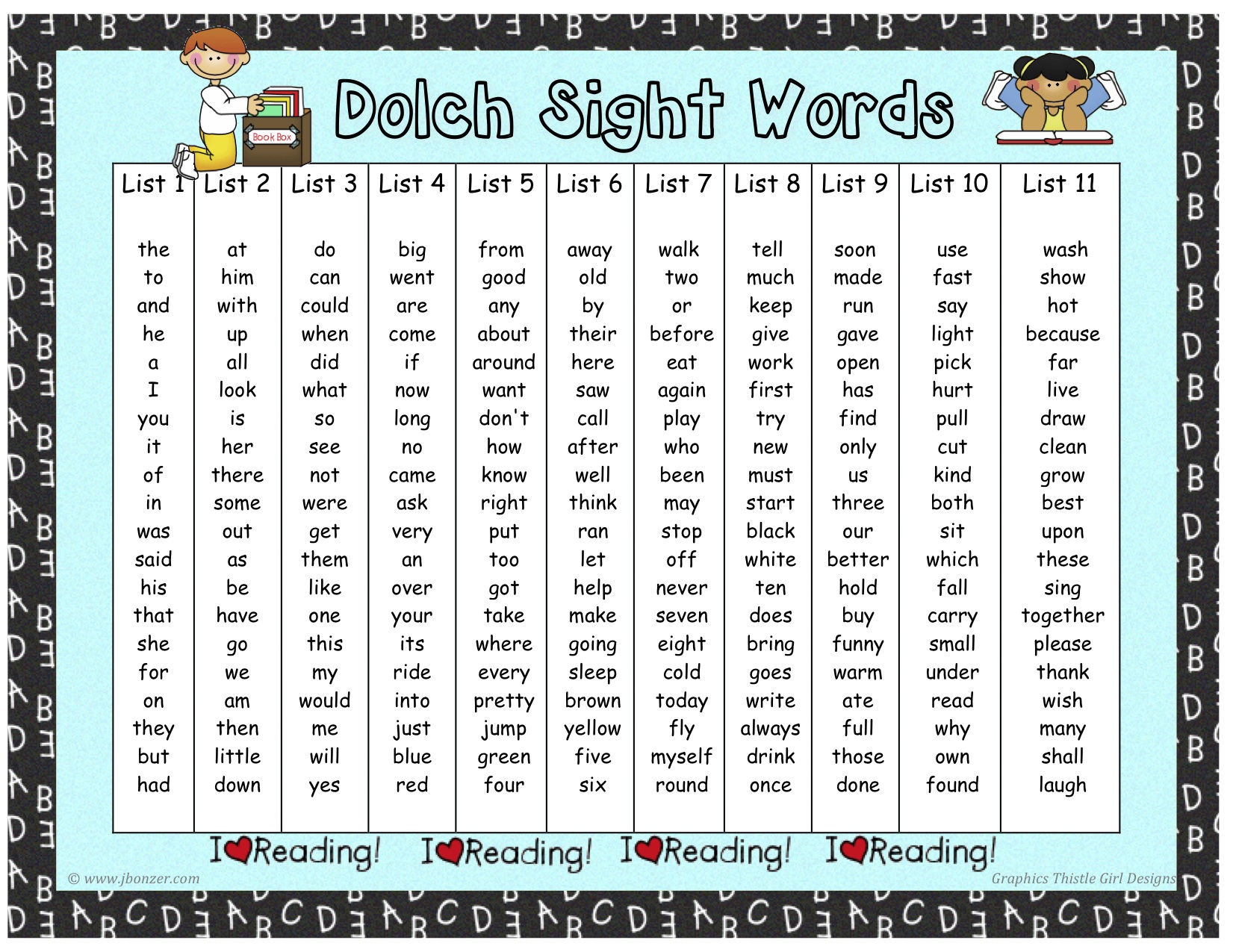 words  printable dolchwords sight cards dolch